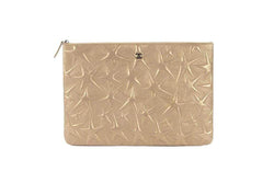 Attic House Bags CHANEL O CASE A70102 Y331130 13574 METALLIC GOLD COLOR STAR EMBOSSED SILVER HARDWARE AHC-4126-CHA
