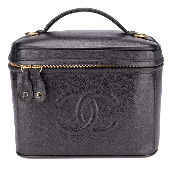 Vintage Chanel Vanity Bag in Black Caviar Leather