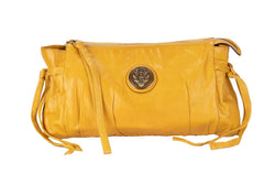Attic House Bags GUCCI MUSTARD YELLOW LEATHER CLUTCH A-0293-GUC