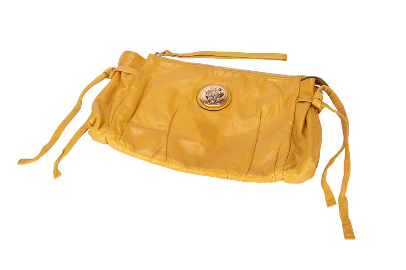 Attic House Bags GUCCI MUSTARD YELLOW LEATHER CLUTCH A-0293-GUC