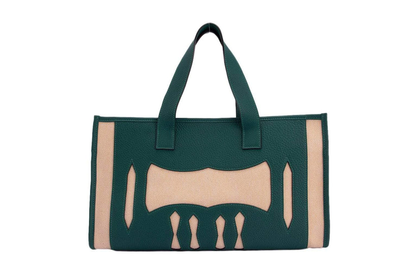 Attic House Bags Hermes Petite H Malachite Mix Canvas Tote HT-0337-HER
