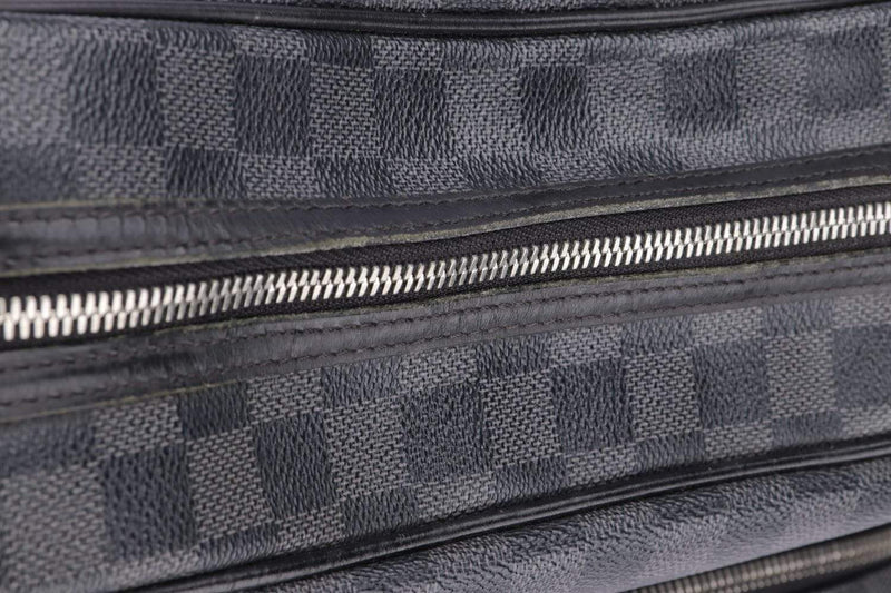 Louis Vuitton LV Dark gray/ black leather Damier Infini pocket