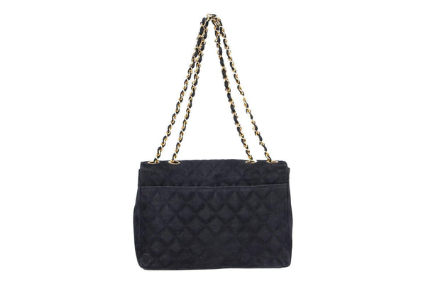 Attic House Bags VINTAGE BLACK SUEDE QUILTED LEATHER BAG HT-0006-CHA
