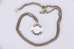 Attic House Necklace CHANEL COCO ROUND WHITE 07P ENAMEL NECKLACE H-809-CHA