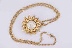 Attic House Other Accessories CHANEL FAUX PEARL SUN COLLAR NECKLACE IN GOLD COLOR 51CM H-528-CHA