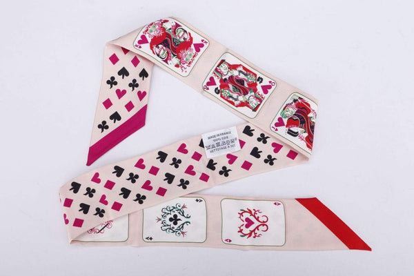 Attic House Other Accessories Hermes Silk Twilly Pink Poker Card Series AHC-4939-HER