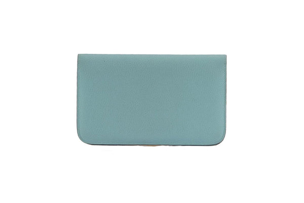 Attic House Wallet Hermes Dogon Duo Wallet, Blue Atoll AHC-3898-HER